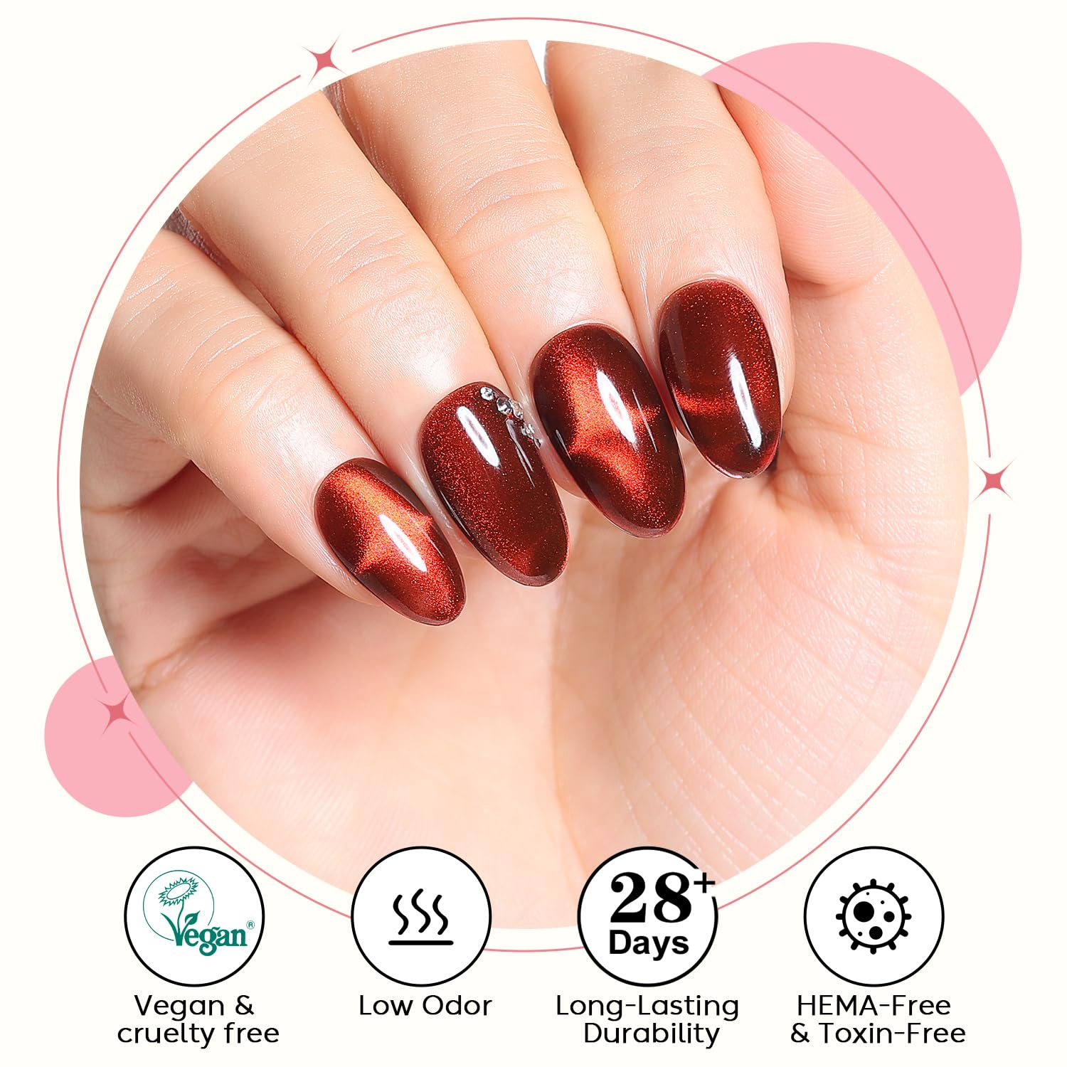 AIMEILI Hema Free Cat Eye Gel Lakier do paznokci UV LED Gellack Soak Off Vegan Cruelty-Free Gel Polish 10 ml (731)