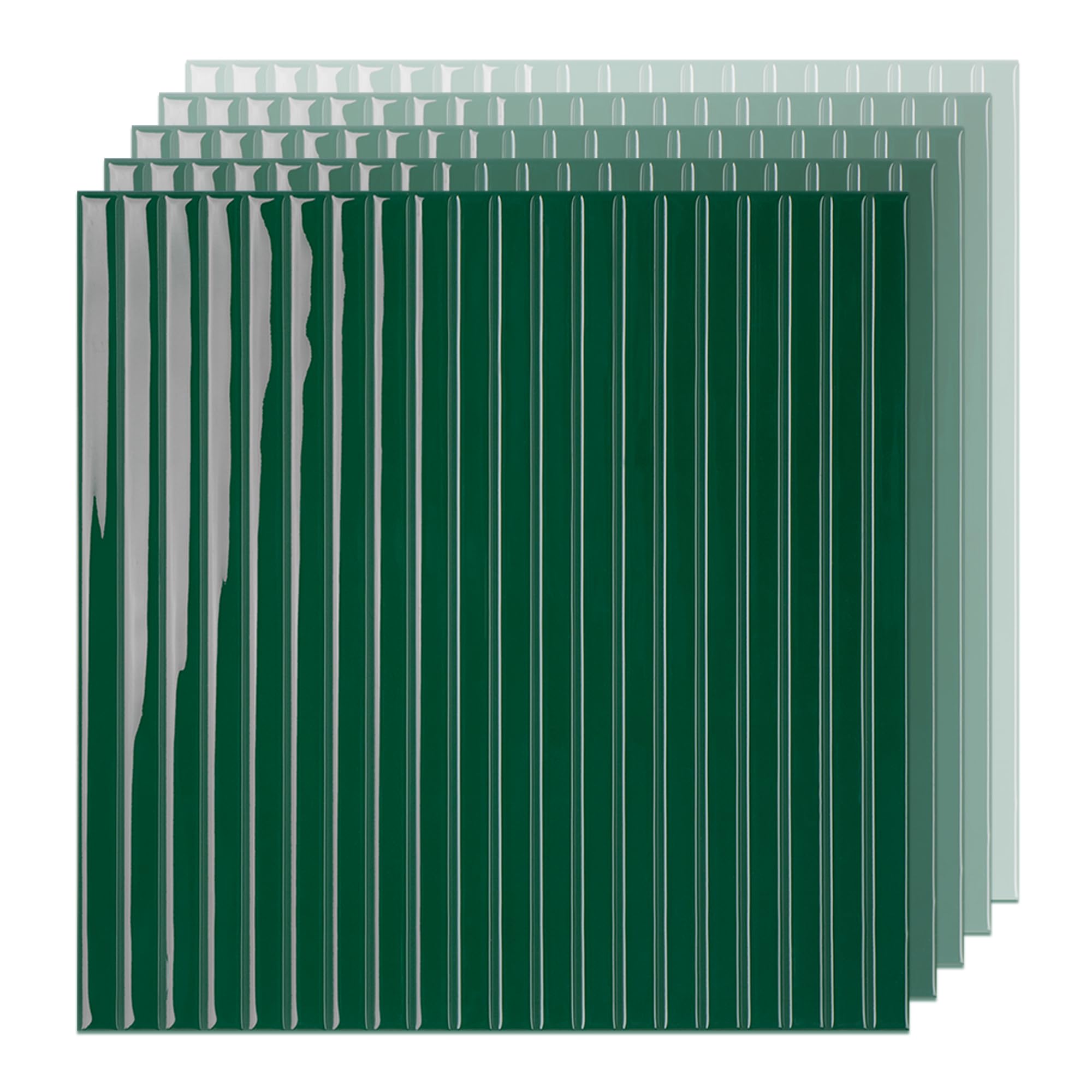 Panel acanalado 3D verde cazador para transformar paredes lisas y aburridas de 12x12