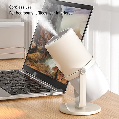 Miniatura 2 de Mini humidificador portátil, humidificadores de niebla fría de 10.1 fl oz con soporte, humidificador de escritorio USB silencioso con 2 modos de