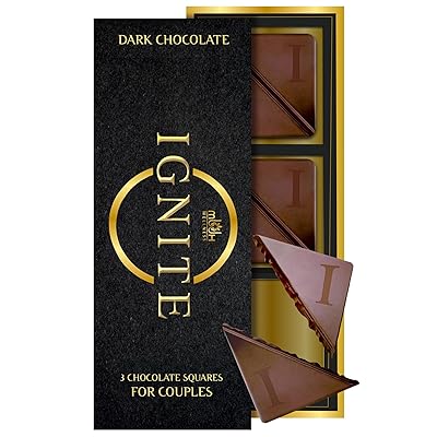 Ignite Dark Chocolate Bars – Premium 60% Cocoa Squares for Couples – Luxurious Dark Chocolate Crafted for Shared Moments, Special Occasions – Ideal for Sharing and Indulging Together – Pack of 1