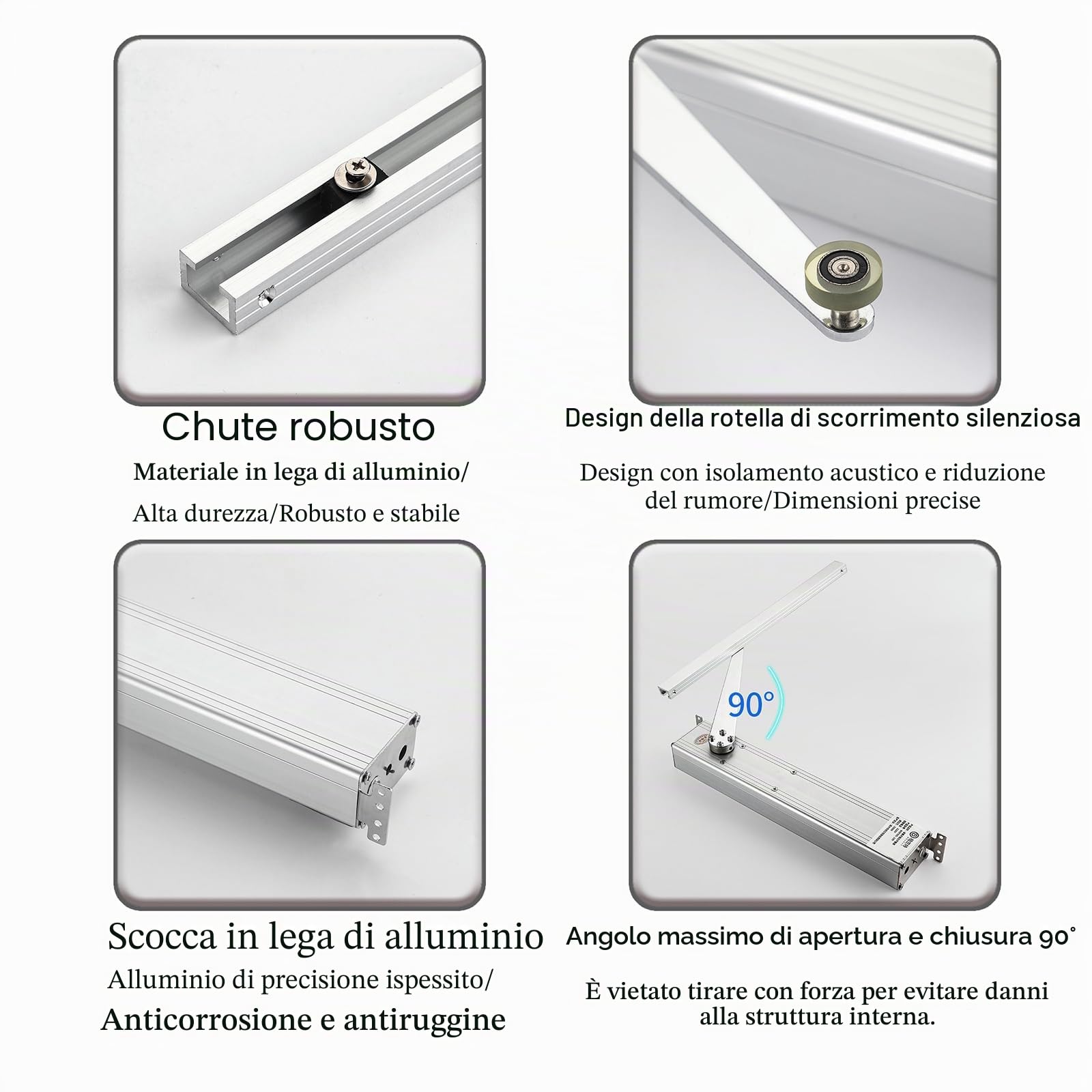 Apriporta Elettrico Automatico, Apriporta con Braccio Oscillante Articolato, Driver per Finestra Verso L'esterno, Apertura Verso L'interno, Chiusura/Apertura della Finestra con Telecomando 2PCS
