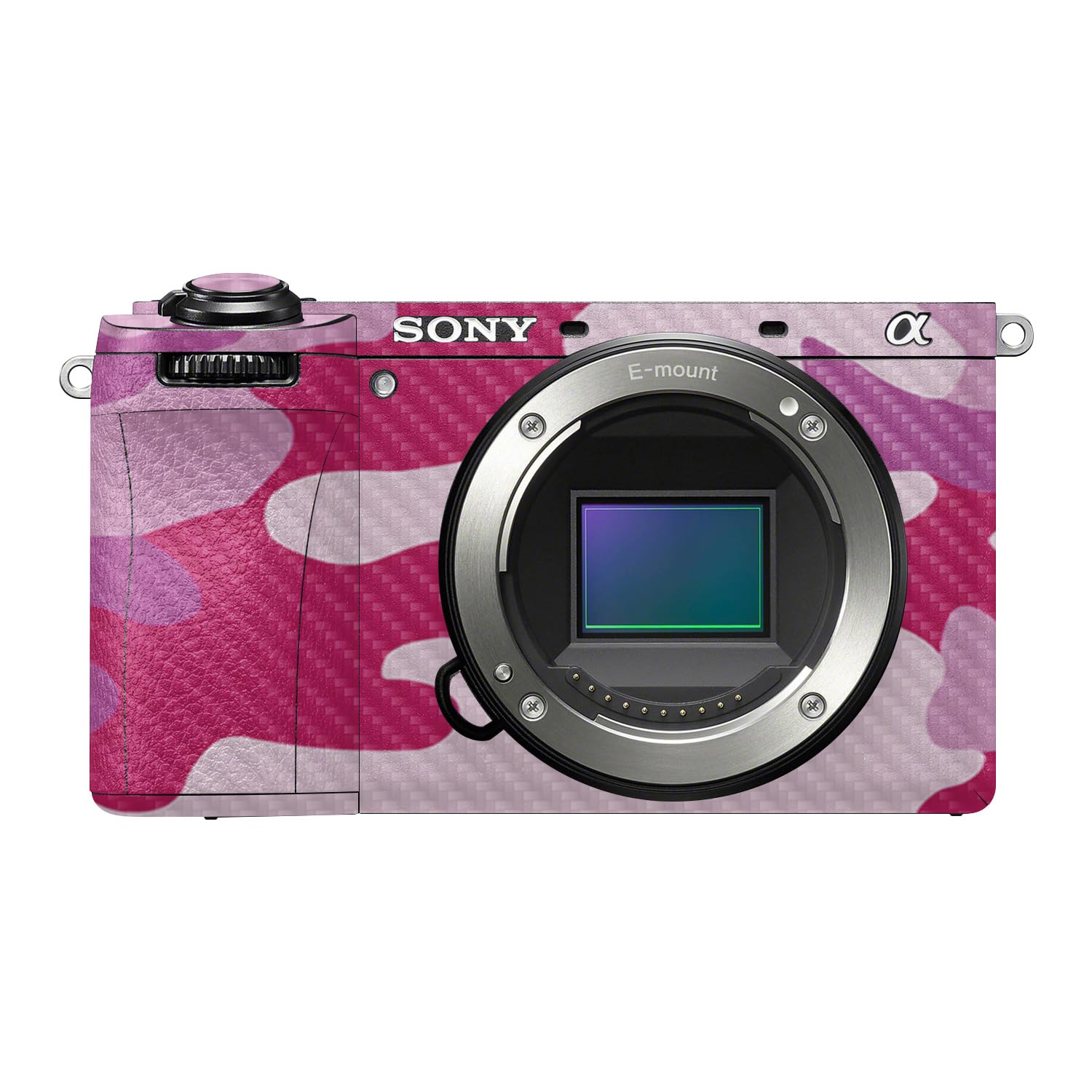 Carbon Fiber Camera Skin Compatible with Sony A6700 Mirrorless Camera (2023) - Pink Camo - Premium 3M Vinyl Protective Wrap Decal Cover - Easy to Apply | Crafted in the USA by MightySkins