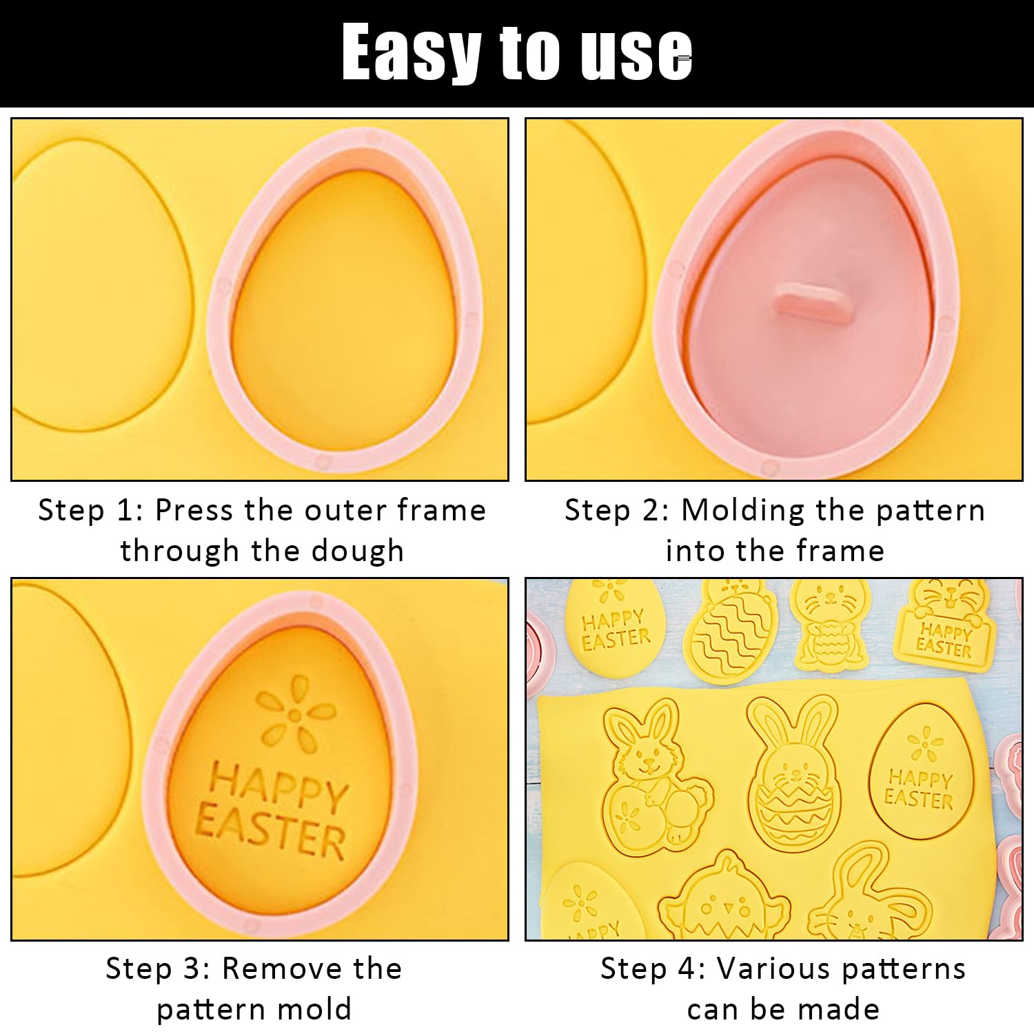 8 Formine Per Biscotti Pasquali | Coniglietti, Pulcini E Uova - In Plastica Atossica - Foto 8