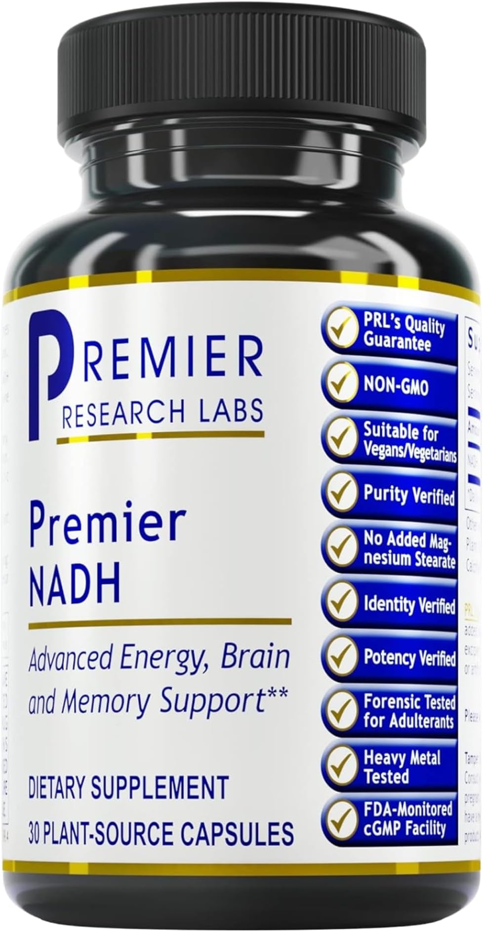 NADH - NADH Supplement, NAD Supplement for Men & Women, Nicotinamide Adenine Dinucleotide, Cell Regenerator, Respiratory Support - 30 Vegetarian Capsules