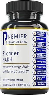 Premier Research Labs NADH - NADH Supplement, NAD Supplement for Men & Women, Nicotinamide Adenine Dinucleotide, Cell Regenerator, Respiratory Support - 30 Vegetarian Capsules