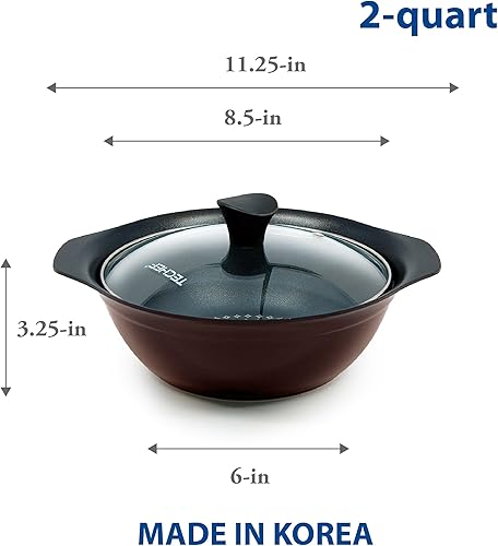 Miniatura 4 de TECHEF - Colección Blooming FlowerOlla de sopa con tapa de vidrio (2 cuartos de galón)