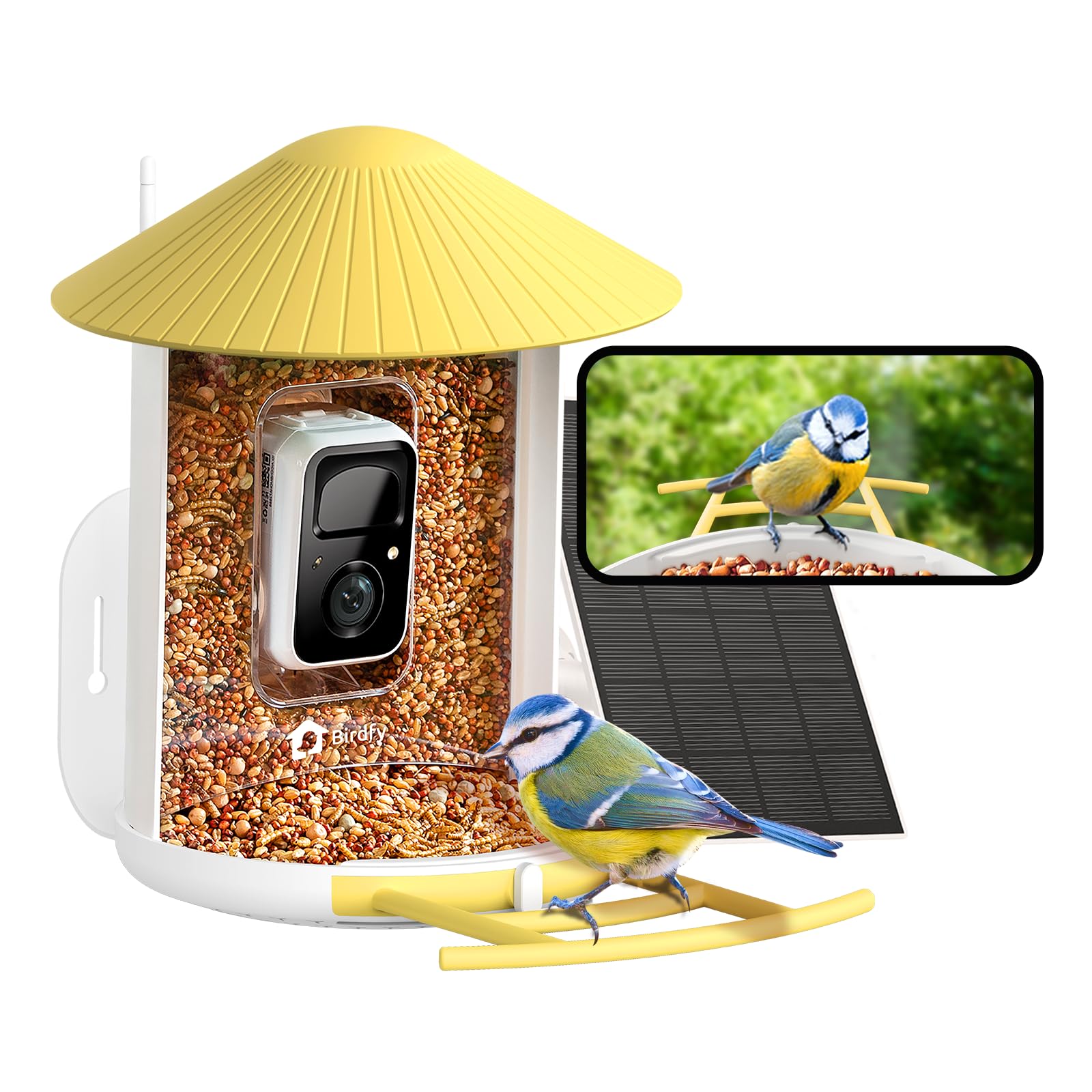 NETVUE Vogelhaus mit Kamera, Vogelfutterstation, Futterstationen für Wildvögel, Vogelfutterhaus mit Video Aufnehmen, Vogelhäuschen mit Kamera, Vogelfutterspender Vögel Erkennung