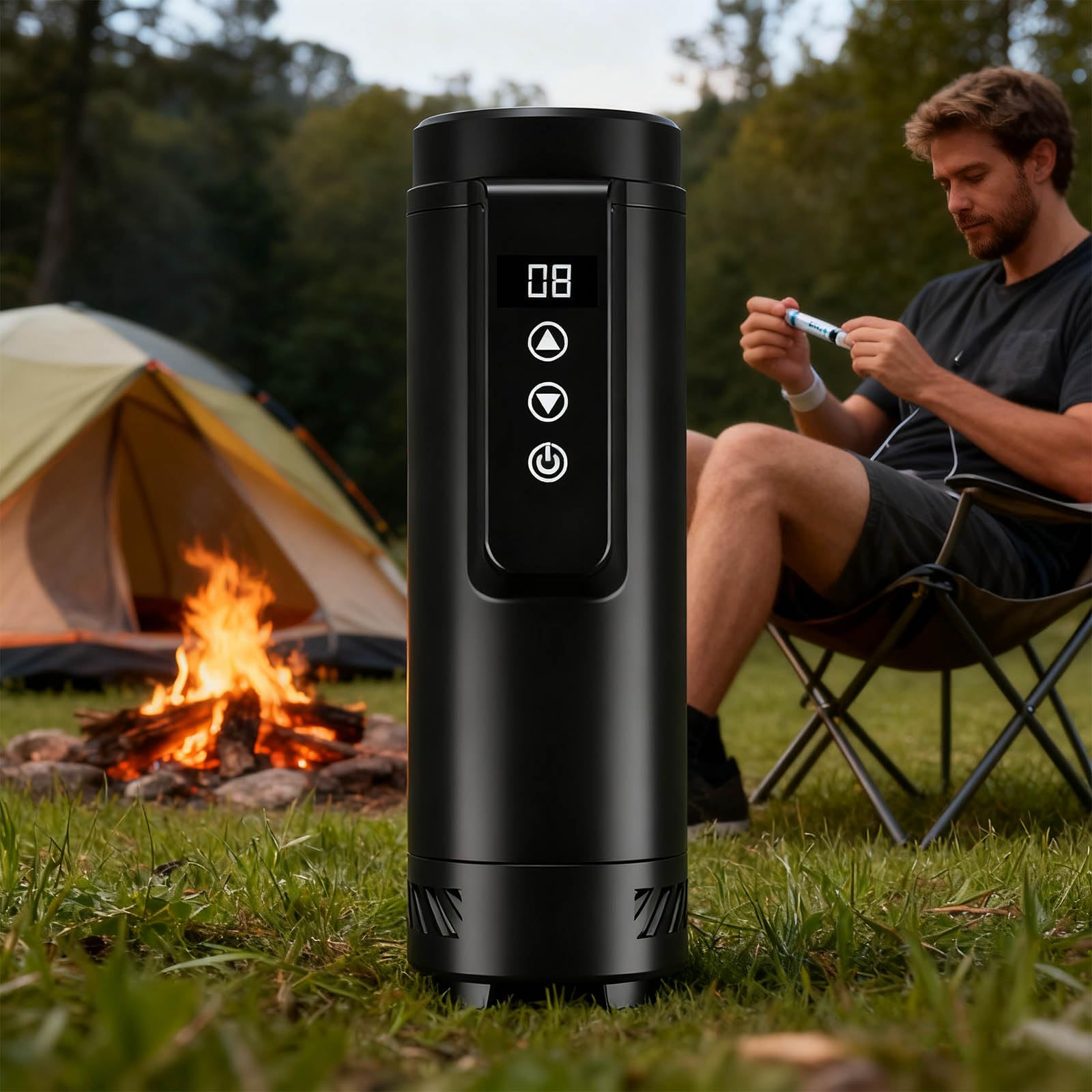Vaso de almacenamiento recargable por USB, función de observación de temperatura, plan portátil para el cuidado de la hiperglucemia, vaso refrigerador portátil en todo el mundo