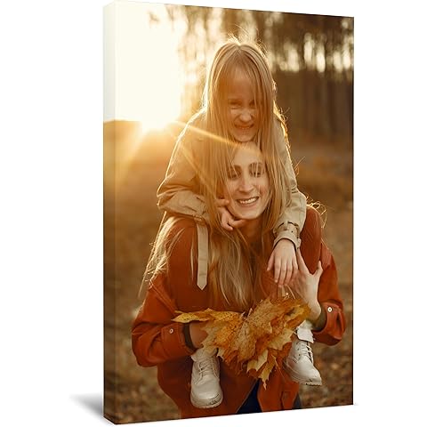 TreeDeal Custom Canvas Prints with Your Photos, Framed 16” x 24” Personalized Pictures Print, Customized Photo to Canvas Wall Art Ideal for Home Decor Gift Wrapping Pets Family Baby Wedding