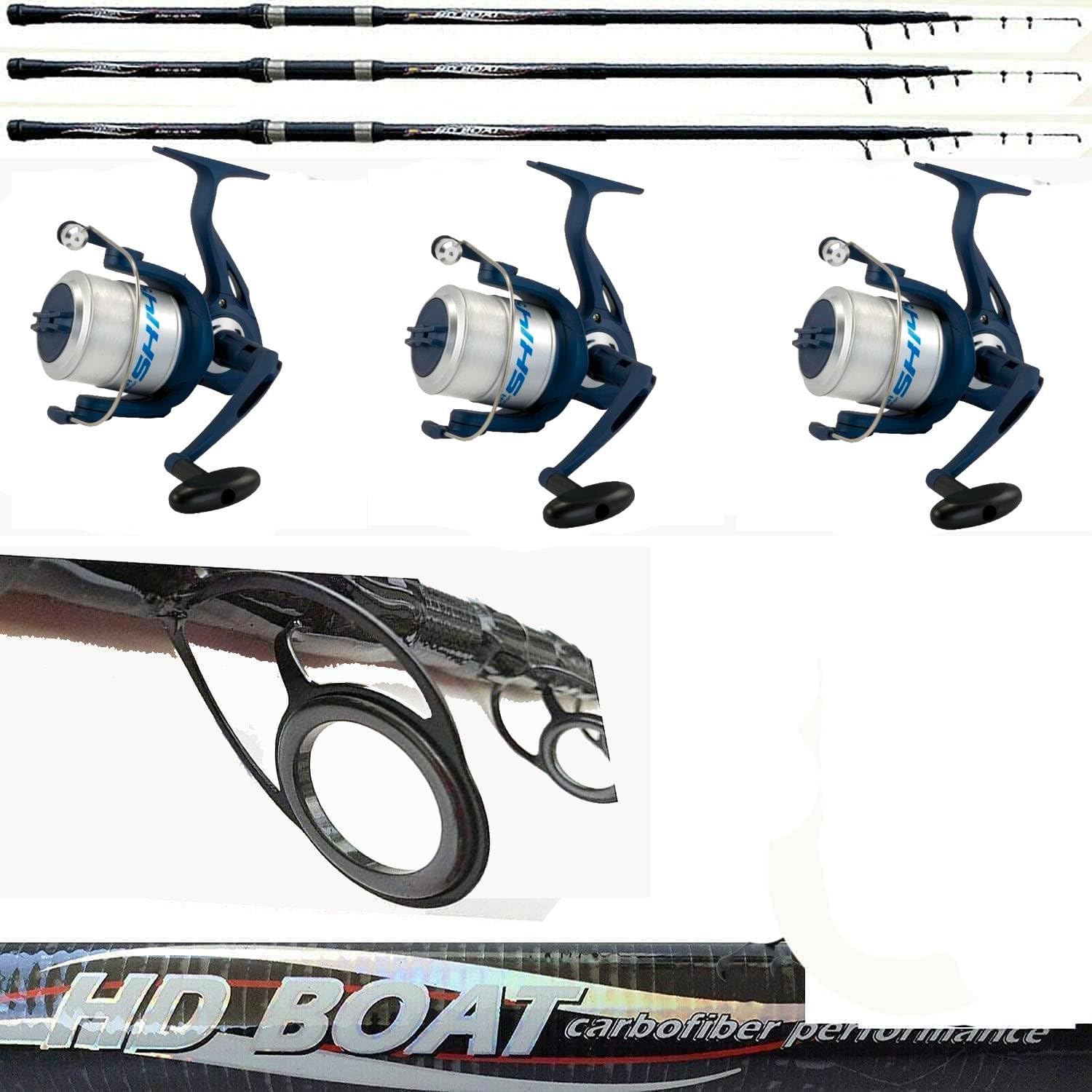 Canna Pesca Bolentino 2,40 Metri Con Mulinello E Filo Barca Mare Orata Sgombro Kit Combo