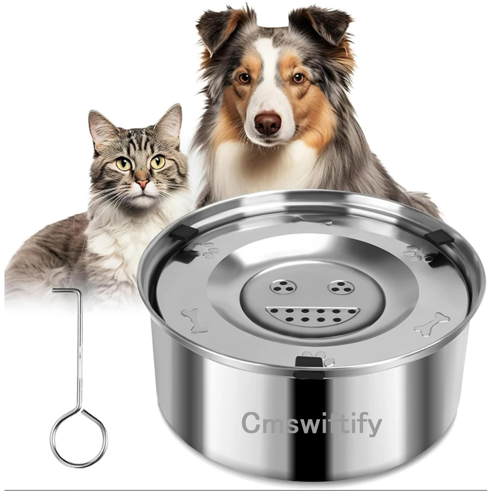 Abreuvoir Anti-Lèchage pour Chiens 3L en Acier Inoxydable sans Bavures | Abreuvoir Lent pour Chiens Moyens et Baveux | Abreuvoirs de Voyage pour Chiens