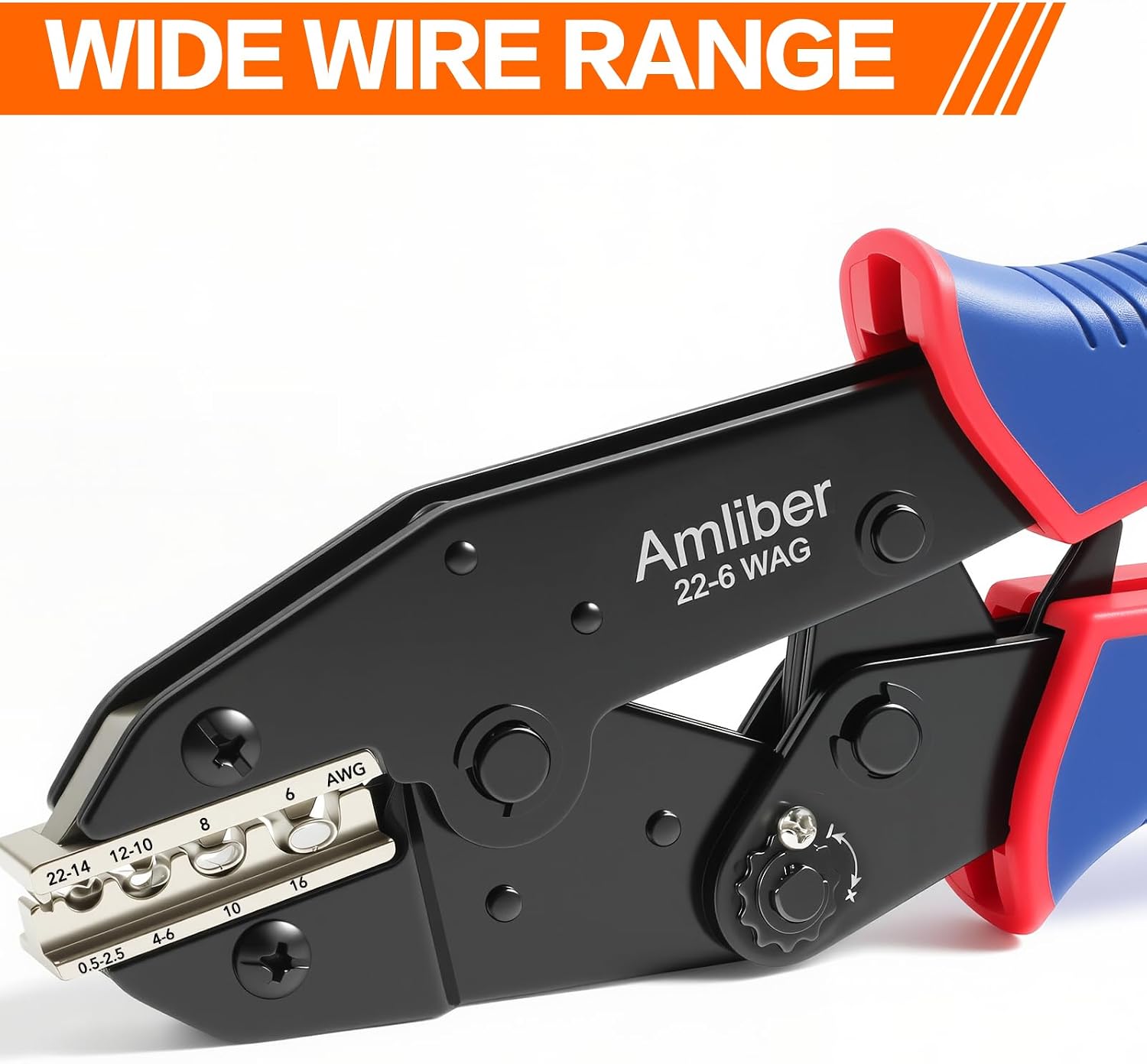 Wire Crimping Tool for Non-Insulated Terminal, AWG 22-6 Ratchet Wire Crimper Tool, Crimping Pliers for Non-Insulated Wire Connector image 2