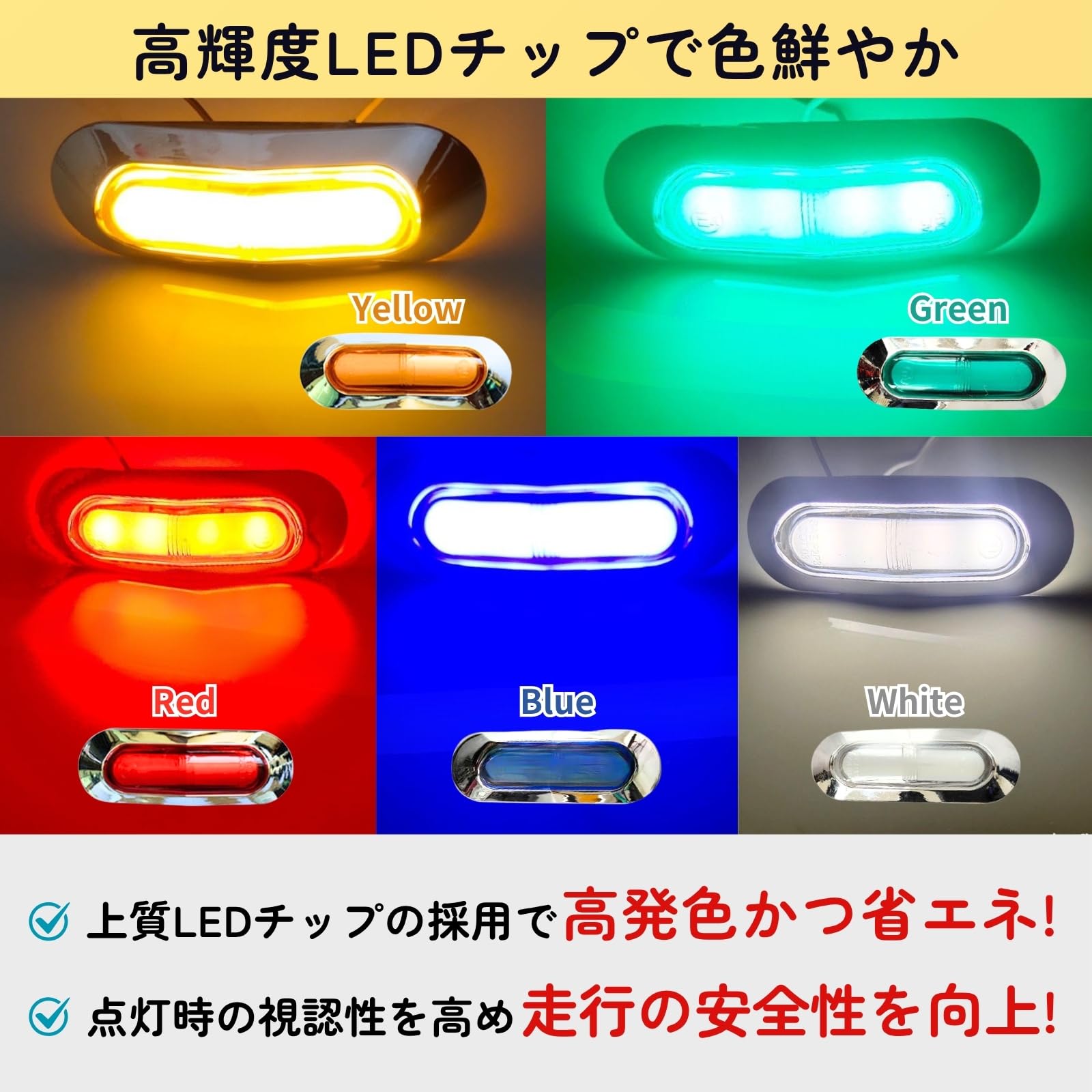 X-STYLE ホワイト 10個 RedBeryl 24LED サイドマーカー ライト ランプ