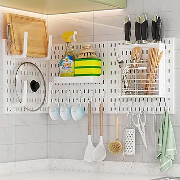 60 x 60cm Pegboard Combination Kit, Wall-Mounted Craft Organiser