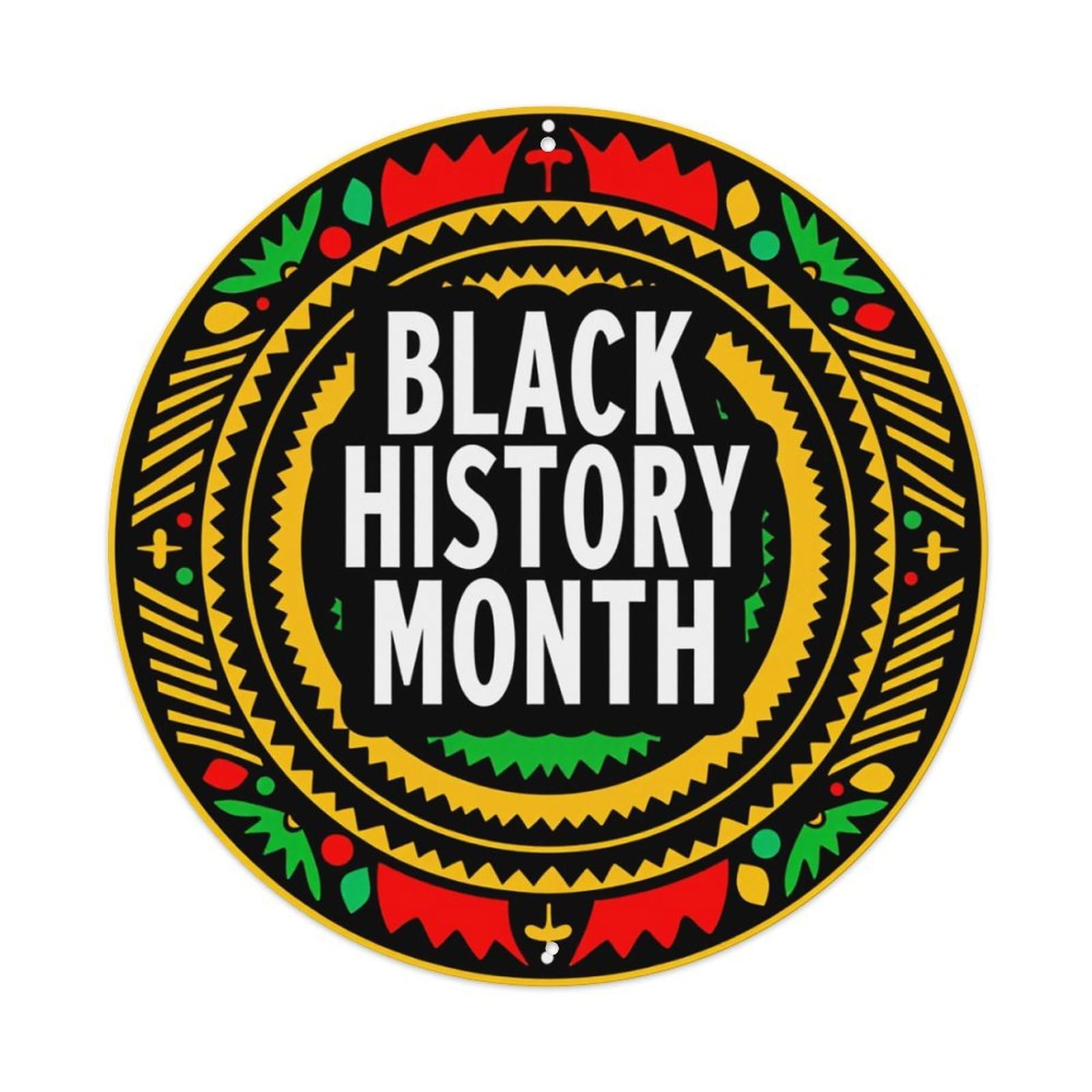 Jdfenggu Vintage Black History Month Pattern Design Retro Metal Tin Sign, Metal Poster For Bar, Home, Man Cave, Kitchen, Laundry Room Art Decor 8X8 Inch