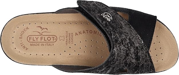 Fly Flot Ciabatta Donna in Microfibra con Fiore e Strappo Regolabile, Fodera Traspirante, Sottopiede Imbottito in Pelle, Sandali, Avio Trasparente, 38 EU