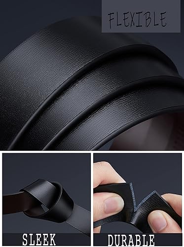 Miniatura 6 de VANNANBA Cinturones de trinquete de cuero para hombres con hebilla de letra V B, cinturón de diseño oculto con caja de regalo