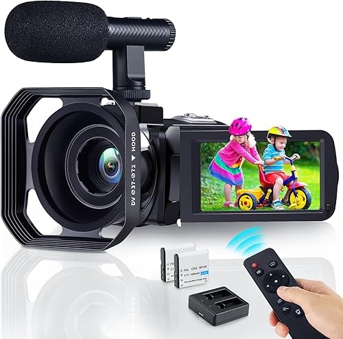 CAMWORLD Videocámara 4K 48MP UHD WiFi 16X Zoom digital 3.0 pulgadas pantalla táctil cámara de visión nocturna Vlogging cámara YouTube grabadora con