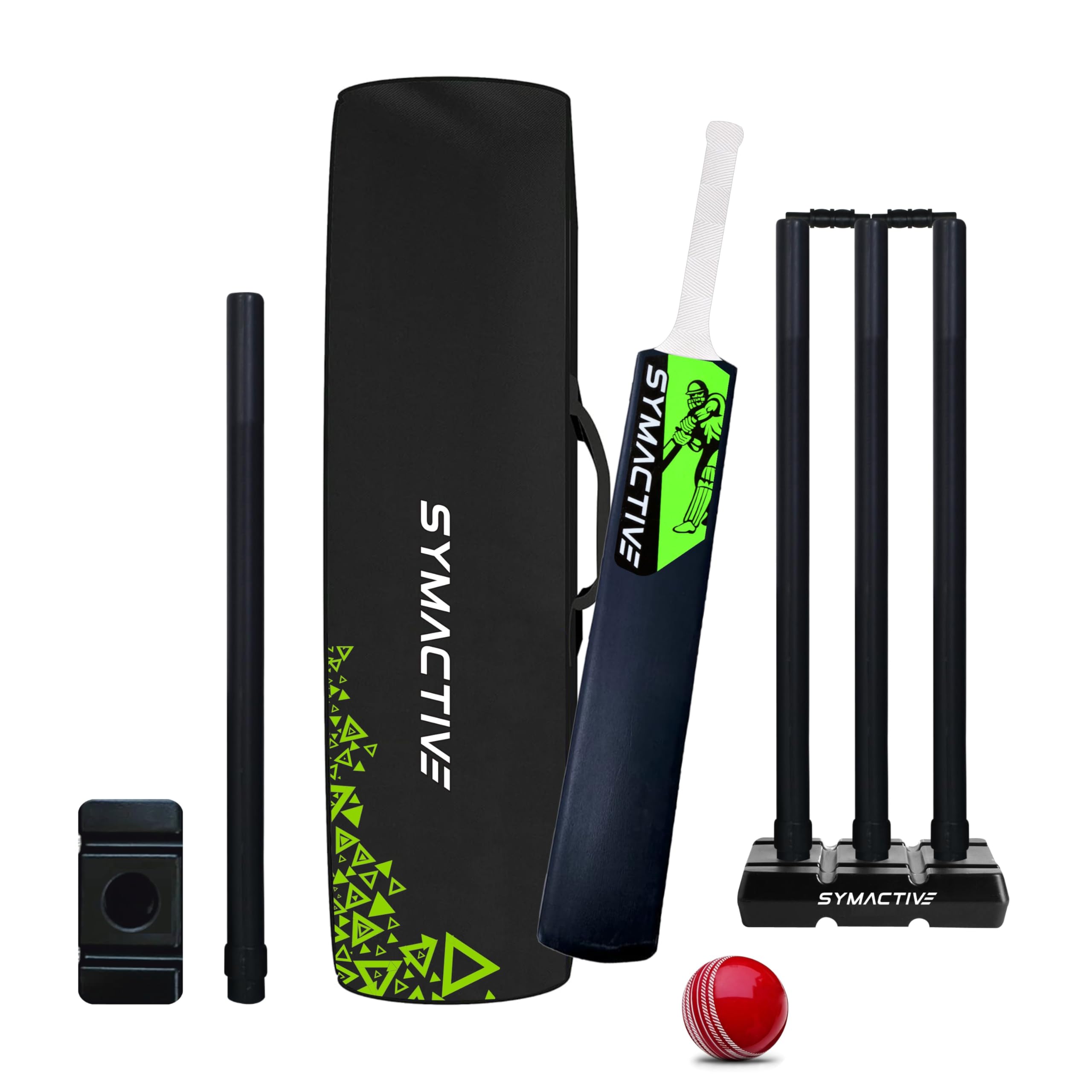 Amazon Brand - Symactive Drive Heavy Duty Plastic Cricket Bat Kit, Full Size (34" X 4.2"inches) Premium Bat Combo for All Age Groups-image-24