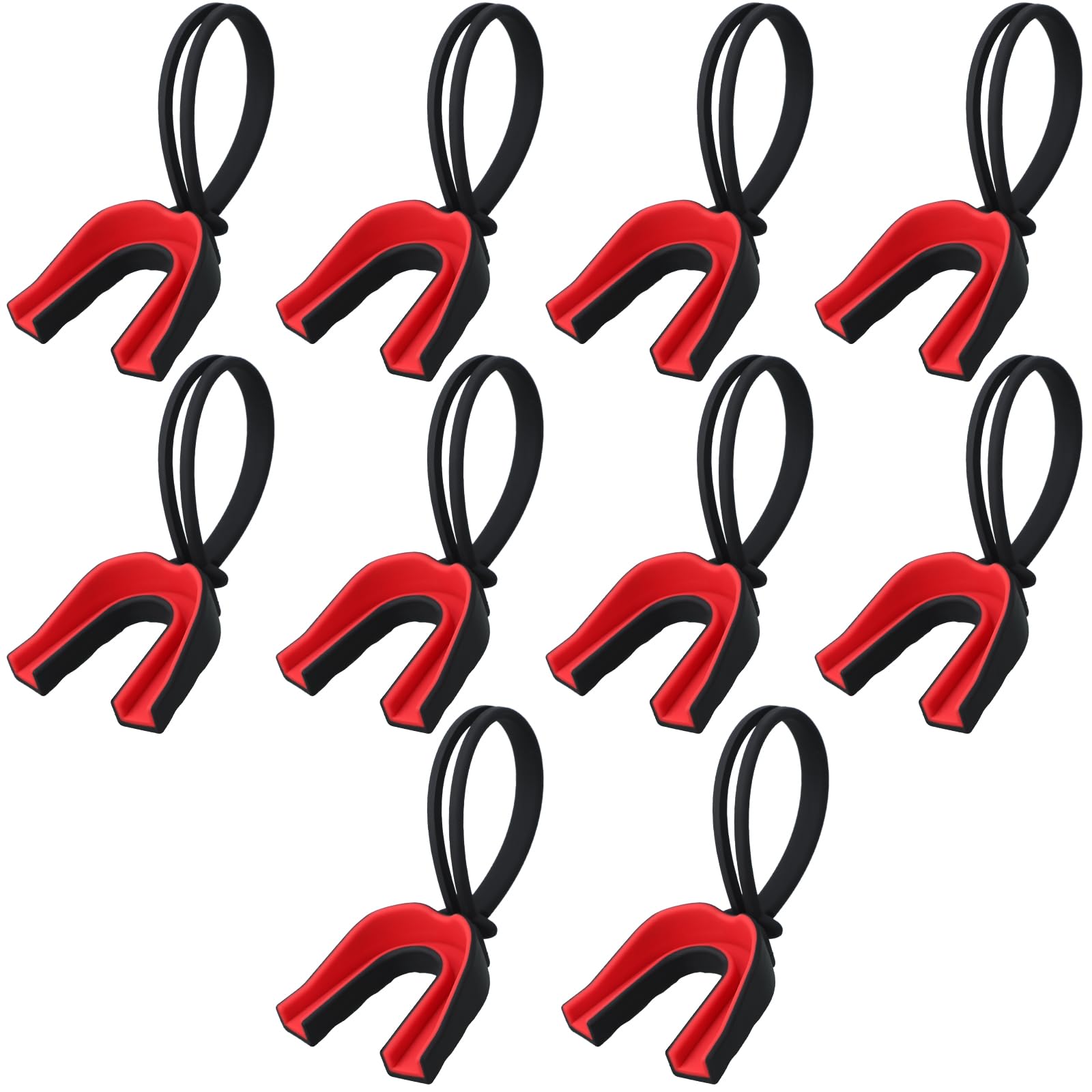 Seematn 10 Pieces Mouth Guard with Strap Sports Mouthguard Football Mouth Guard Youth Mouth Protector to Prevent Youth or Adult Teeth Clenching, Ideal