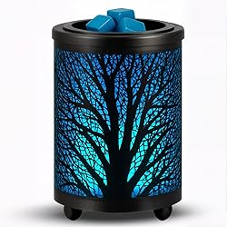 Leyoue Electric Wax Melt Warmer PTC Heating Plate with 7 Colors LED Changing Light Wax Warmer Fragrance Warmer for Home Office Gifts & Decor(Black Forest)