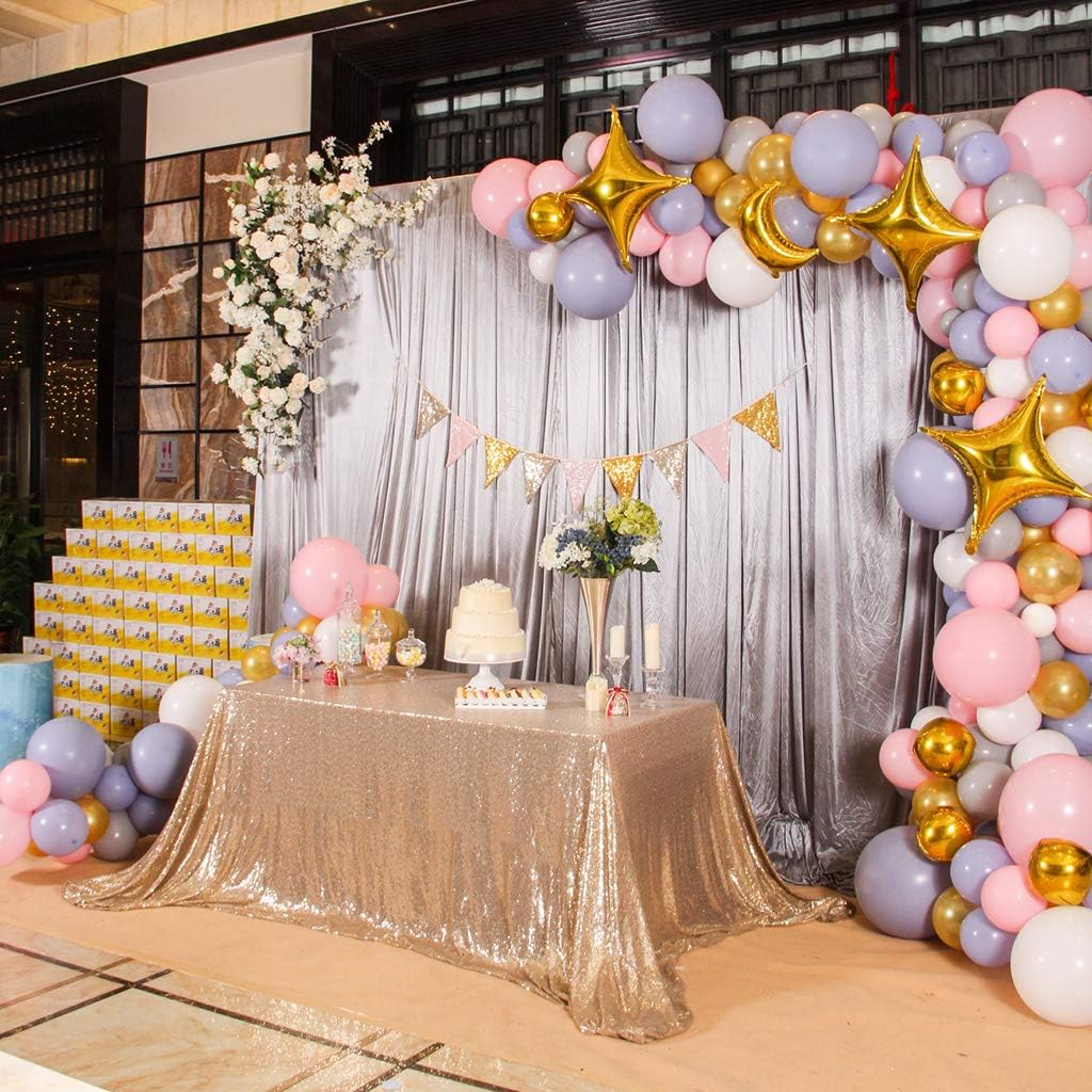 Eternal Beauty Sequin Tablecloths Rectangle Light Gold 152 x 305 cm wedding Halloween Chrismas Party Banquet New Year’s Day - Image 4