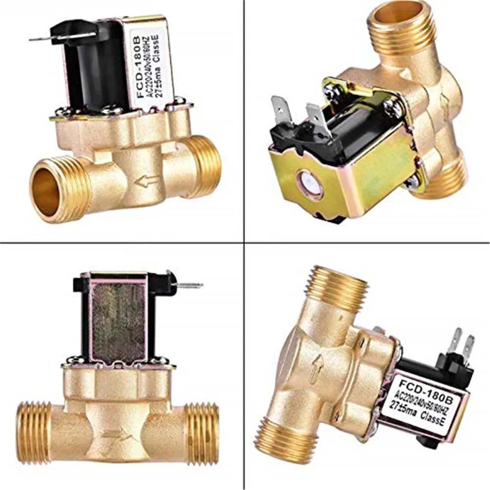 G1/2 N/C 12 V 24v 220v G3/4'' Mosiądz Elektryczny zawór elektromagnetyczny do słonecznego podgrzewacza wody (1/2", 220V)