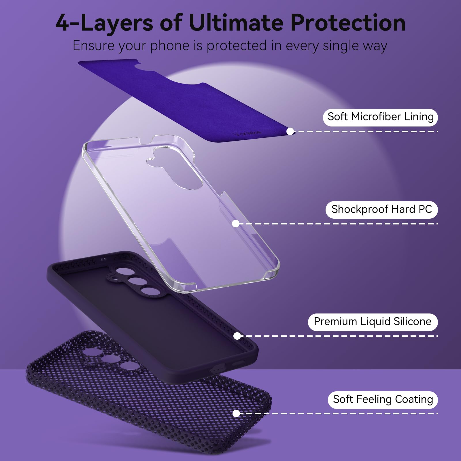 Varikke Funda Compatible con Samsung Galaxy S25, Silicona líquida Mejorada [protección de cámara] [Forro de Microfibra antiarañazos] Funda Protectora de Cuerpo Completo de Goma de Gel Suave al Tacto,