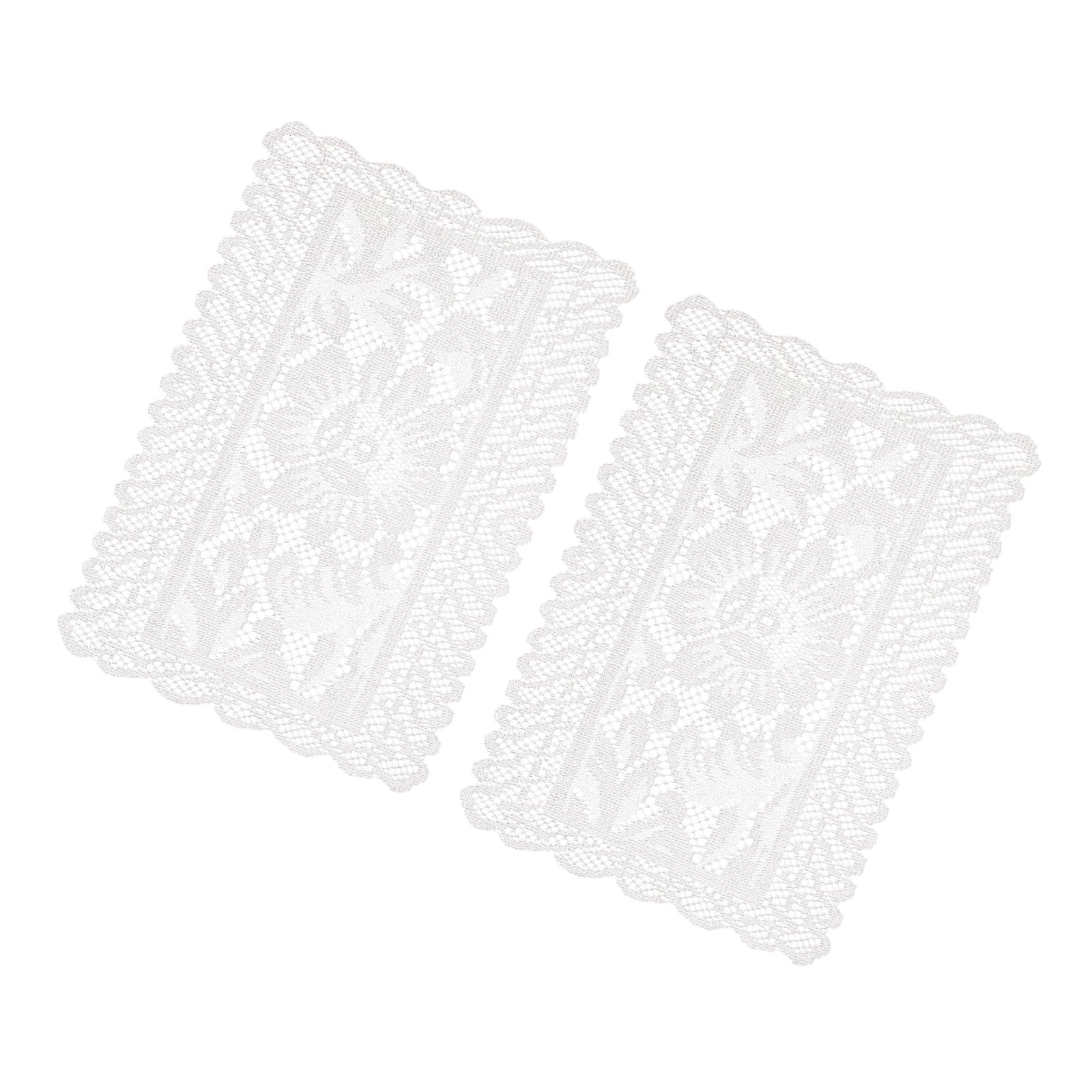 Jazuaiao 2Pieces Decorative Lace Table Runners Embroidery for Countertop and Consoles Table Home Decoration Lace Tablecloth