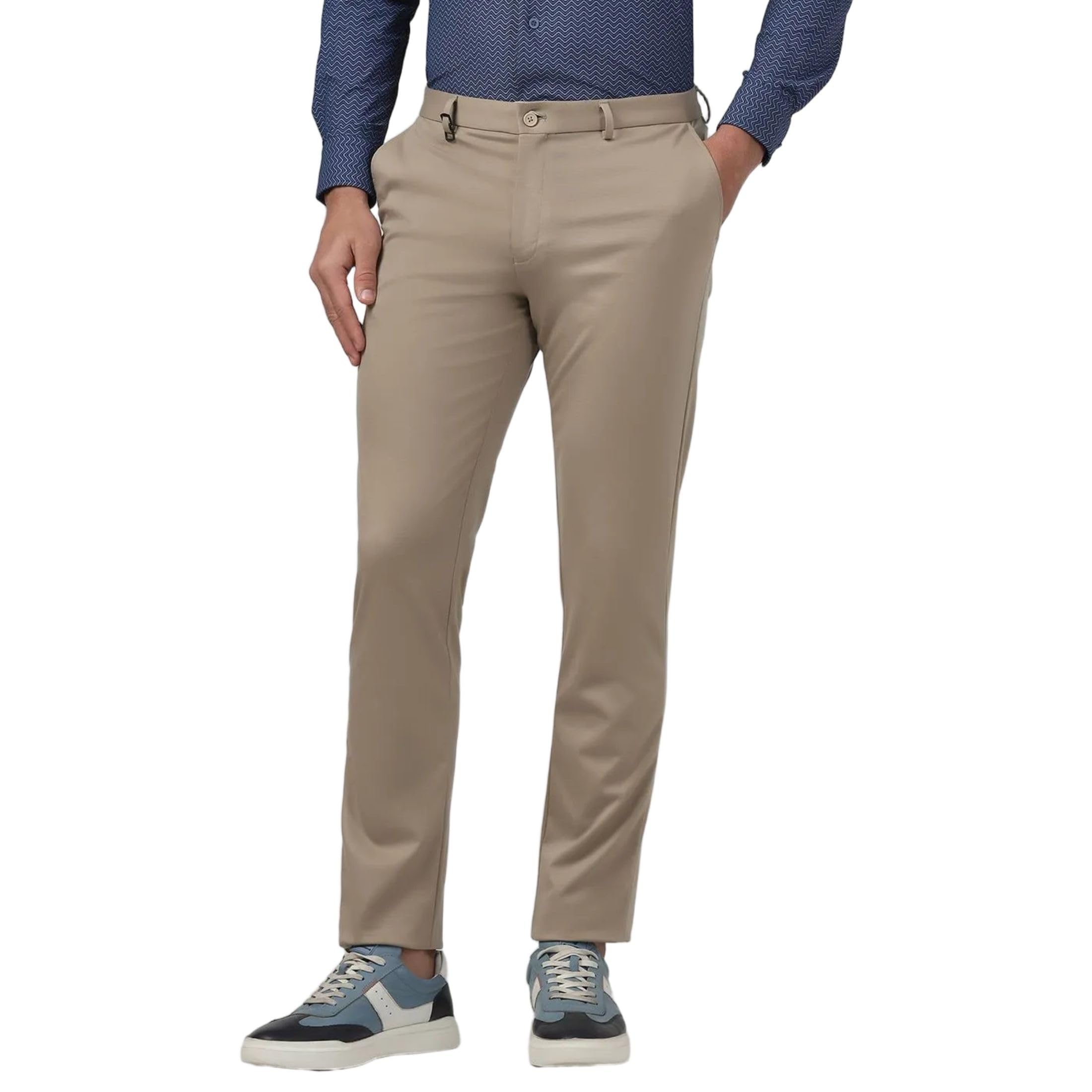 blackberrys Men's Nylon Blend Solid Slim Fit Formal Trousers-picture-27