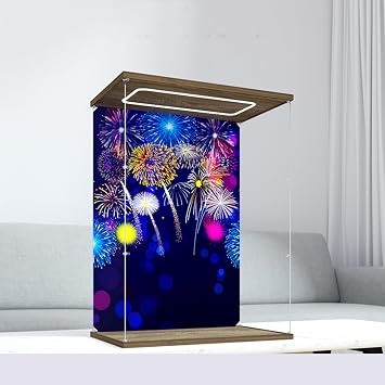 Acrylic Display Case Compatible to Lego #43222 Castle 24.4 * 14.9 * 33.4in, Display Cases for Collectibles, Sturdy Protection for Your Collectible,Light+Background