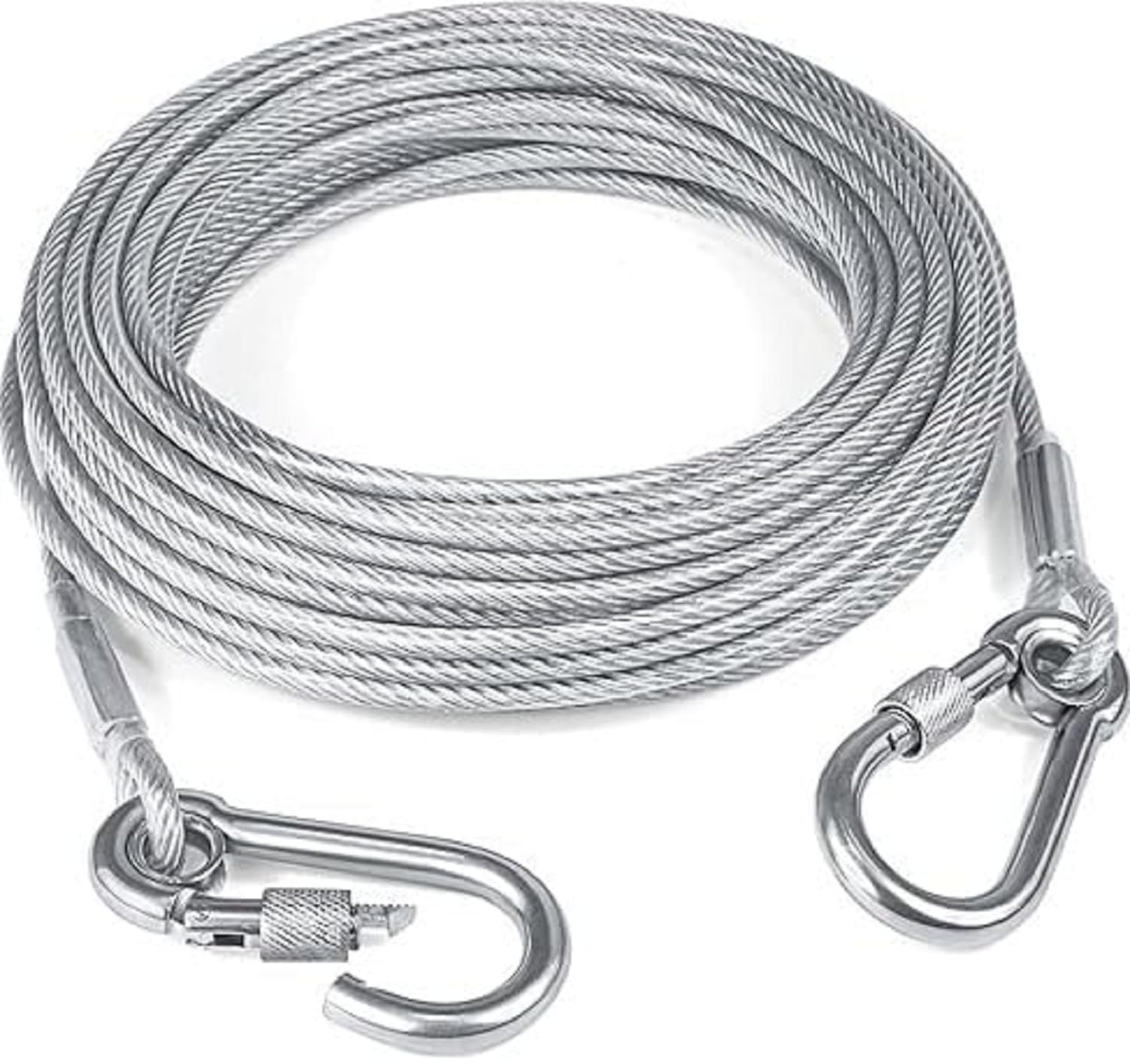 Clothes Drying Rope 5M with Carabiner Hooks Heavy Duty Stainless Steel Security Clothesline Anti-Theft Multipurpose Safety Cable for Bicycle,Motorcycle,Luggage,Gates,Outdoor &Industrial Use-image-25