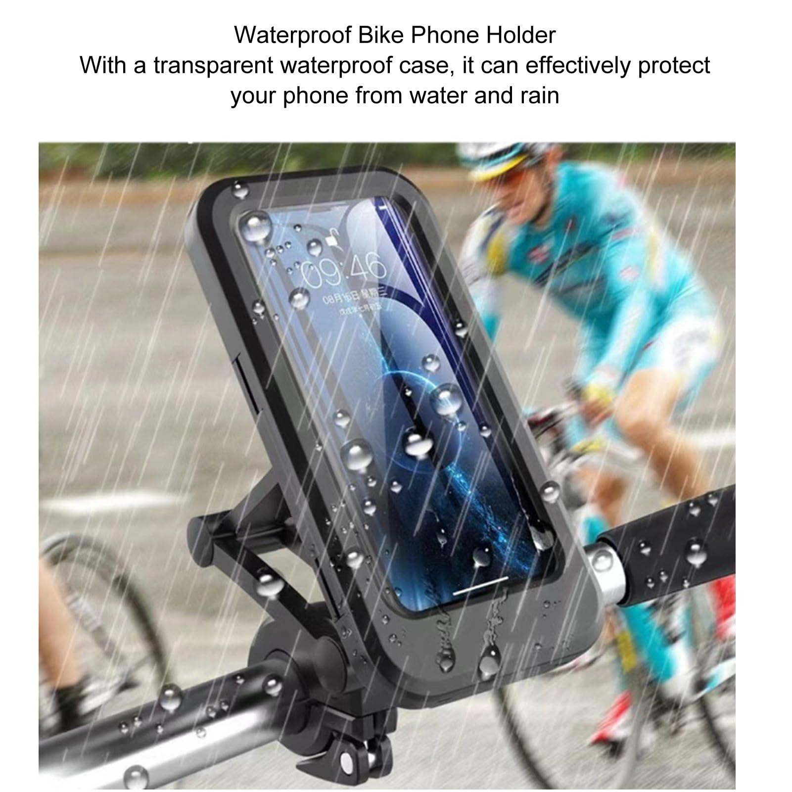 Uchwyt na Telefon Rowerowy, Uniwersalny Wodoodporny Uchwyt na Telefon do Hulajnogi Elektrycznej, Wielofunkcyjny Uchwyt na Telefon na kierownicę Motocykla do Wszystkich Telefonów