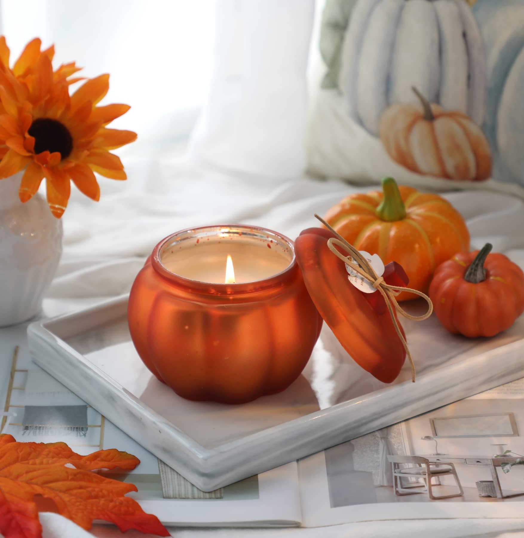 LSLJS Bougie Parfumée Citrouille D'Halloween Ornement D'Aromathérapie Inventif Décoration D'Halloween Bougie D'Ambiance D'Halloween Fait Main Produits De Vacances