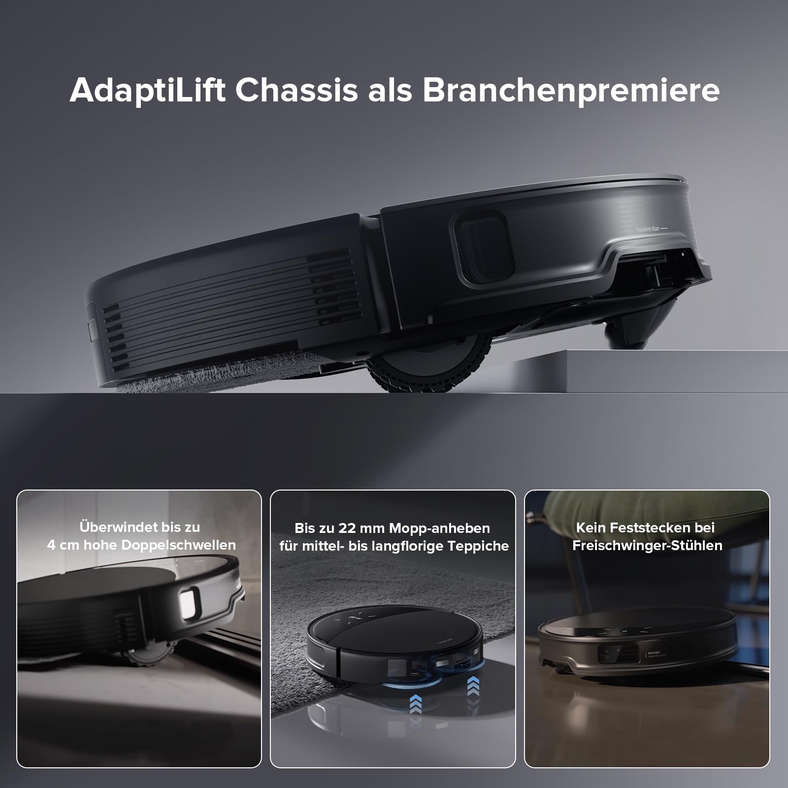 roborock Saros 10R Saugroboter mit Wischfunktion&angebbarem Wischmopp, 22,000 Pa, 7,98cm Ultra-Slim Design, StarSight System 2.0, Zero-Tangle System