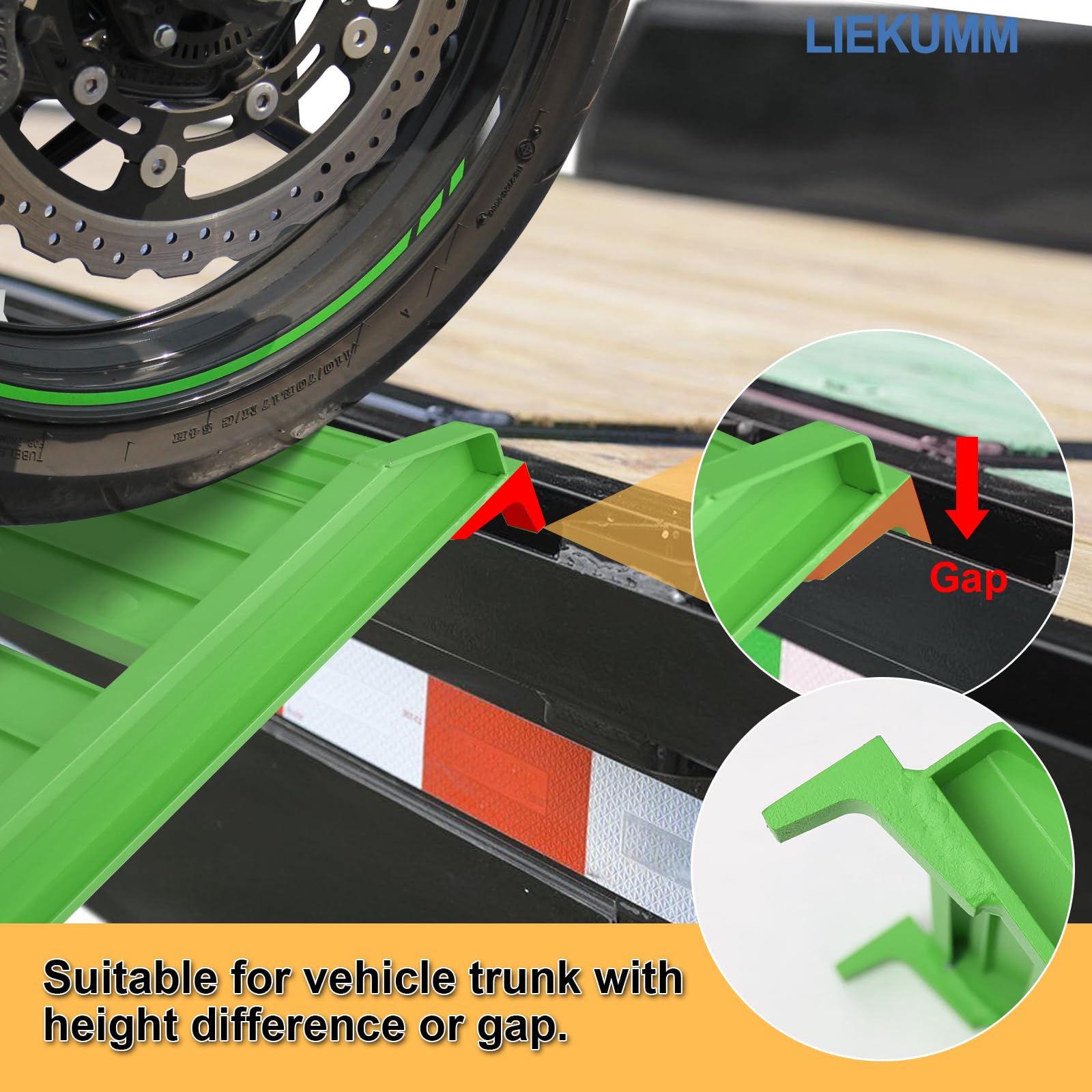 LIEKUMM Rampa di carico in alluminio da 180 cm, capacità 250 kg, rampe da moto per ATV Camion Scooter Quad Tosaerba e Fordirt Bike, pieghevole, 1 pezzo, verde