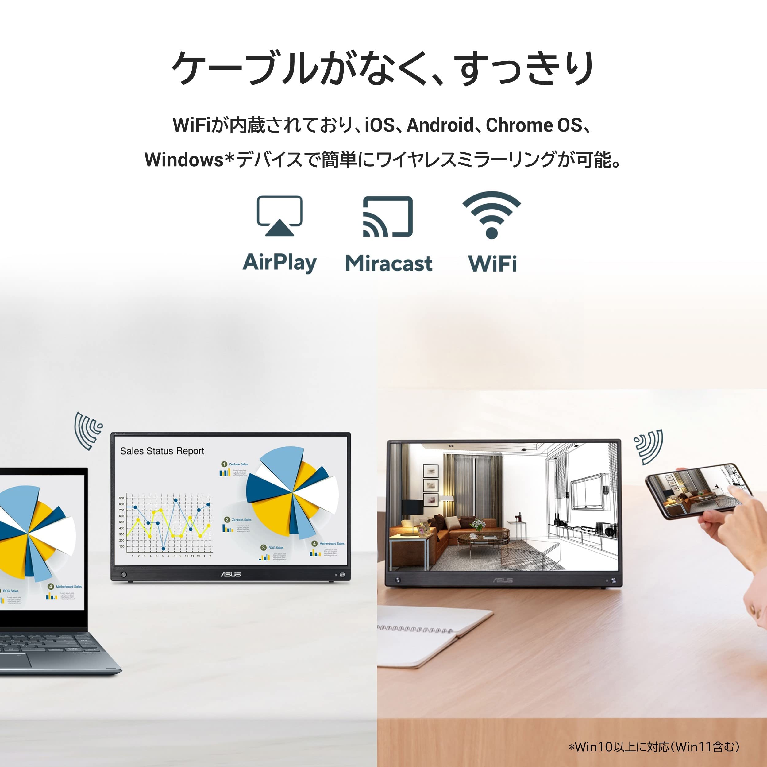 Amazon.co.jp: ASUS モバイルモニター ZenScreen Go MB16AWP 