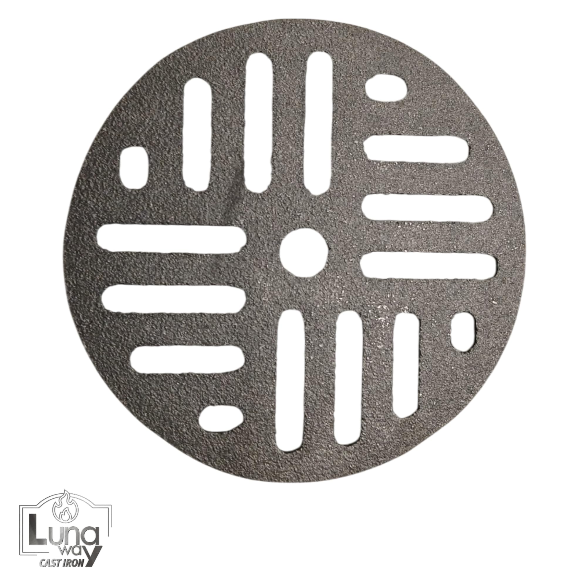 Rejilla de ceniza de hierro fundido circular | Reemplazo universal para estufas de madera, chimeneas y hornos | Grosor 1 cm, Ventilación optimizada | Diámetro 13,5 cm