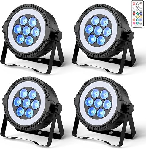 HOLDLAMP RGBW - Luz LED para escenario, 4 en 1 con tira mixta por control remoto DMX512 activado por sonido, par LED para fiesta de DJ, escenario,