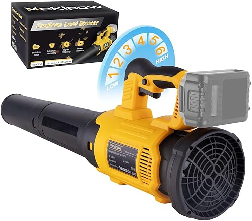 Soplador de hojas inalámbrico compatible con Dewalt, soplador de hojas eléctrico manual de 650 CFM, con motor sin escobillas, dispositivo de
