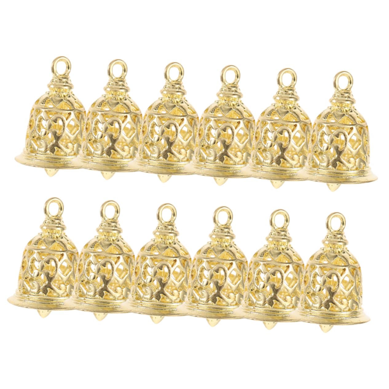 MAGICLULU 5 Set Ciondolo Campana Piccolo Piccole Campane Mini Campanelli Kit Fabbricazione Ornamento Di Artigianato Natalizio Decorazione Appesa Fata Rame Golden 12 Pezzi * 5