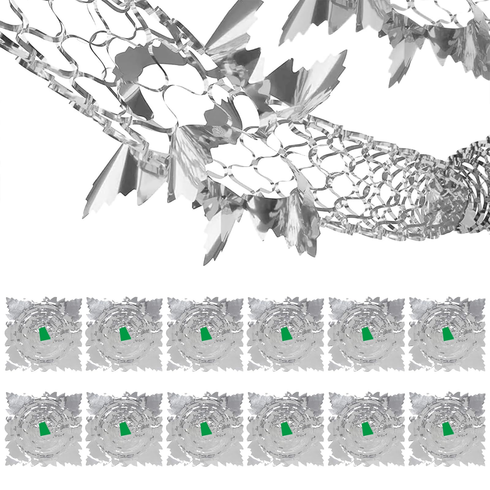 Bfqz No 12 Pcs Silver Christmas Ceiling Decorations,Christmas Swirl Hanging Ceiling Garlands,Xmas Ceiling Garlands,Festive Hanging Decor,Foil Garland Festive Hanging Decorations For Xmas New Year Party ﻿