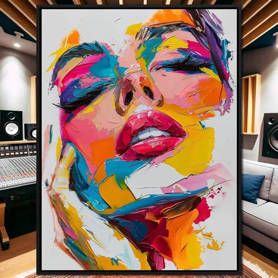 Pósteres de arte abstracto moderno y cuadros en lienzo de retrato de mujer nórdica de 40x60cm
