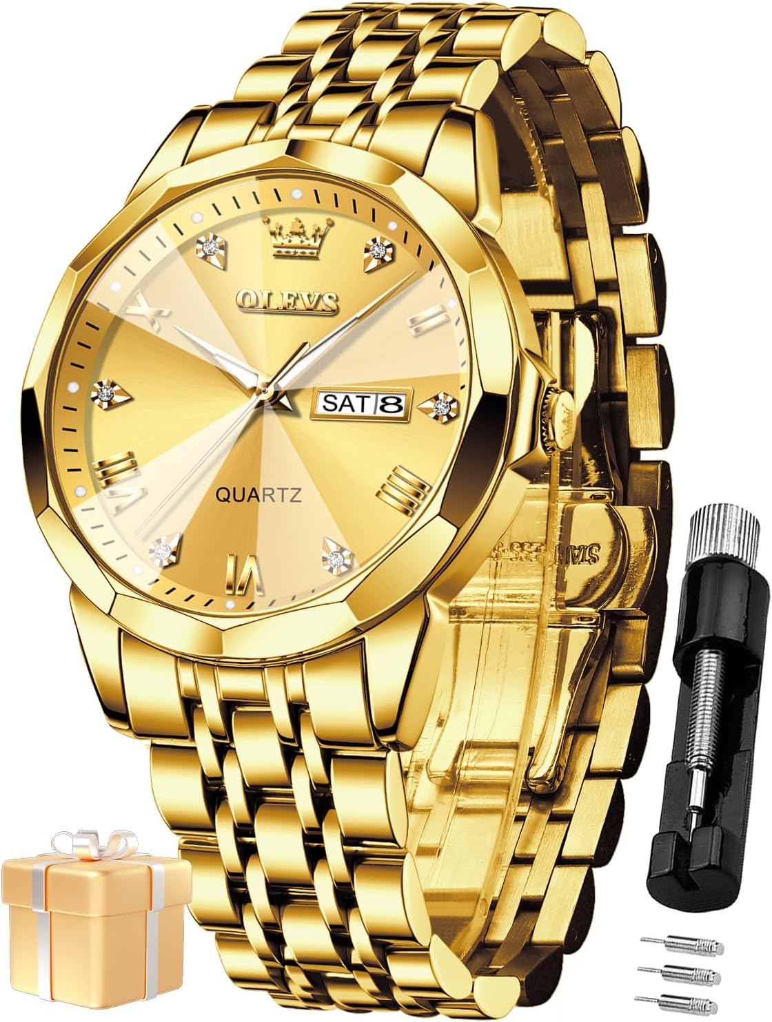 OLEVS Men's Watches Analog Quartz Chronograph Dress Watch Multifunctional Sta...