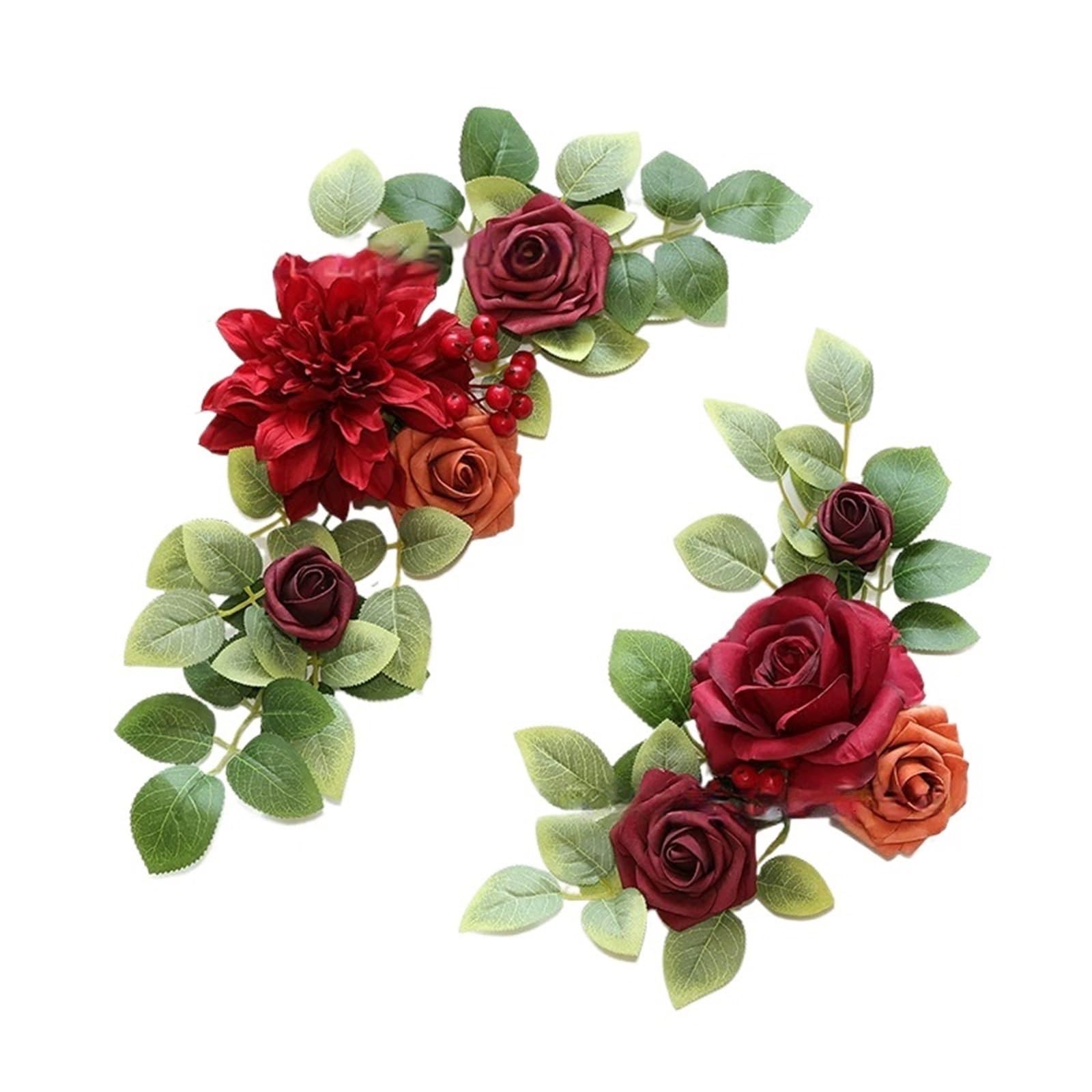 MOHUIED Artificial Floral Swags 2Pcs Artificial Flower Swag Garland Rustic Wedding Arch Flowers Kit For Sign Decorative Floral DIY for Ceremony Backdrop, Fireplace and Door Decor(Color2)