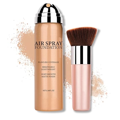 Base de maquillaje para aerógrafo impecable de alta cobertura, base de maquillaje mate cremoso suave para piel madura con acabado natural color beige