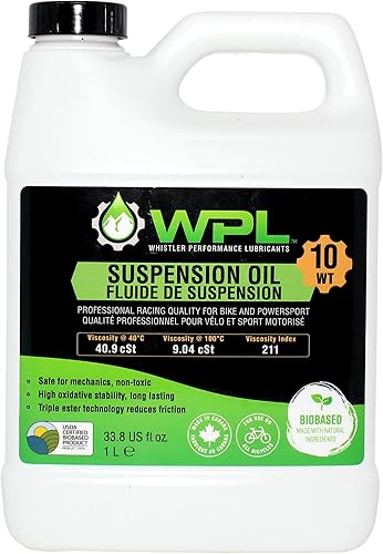 WPL Aceite de suspensión de bicicleta de alto rendimiento 1L Aceite de bicicleta premium para amortiguadores y horquillas Proporciona lubricidad