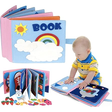 Libri Di Stoffa Per Neonati | 2 Pezzi Con Animali Della Giungla E Oceano, Giocattolo Educativo Morbido - Foto 13