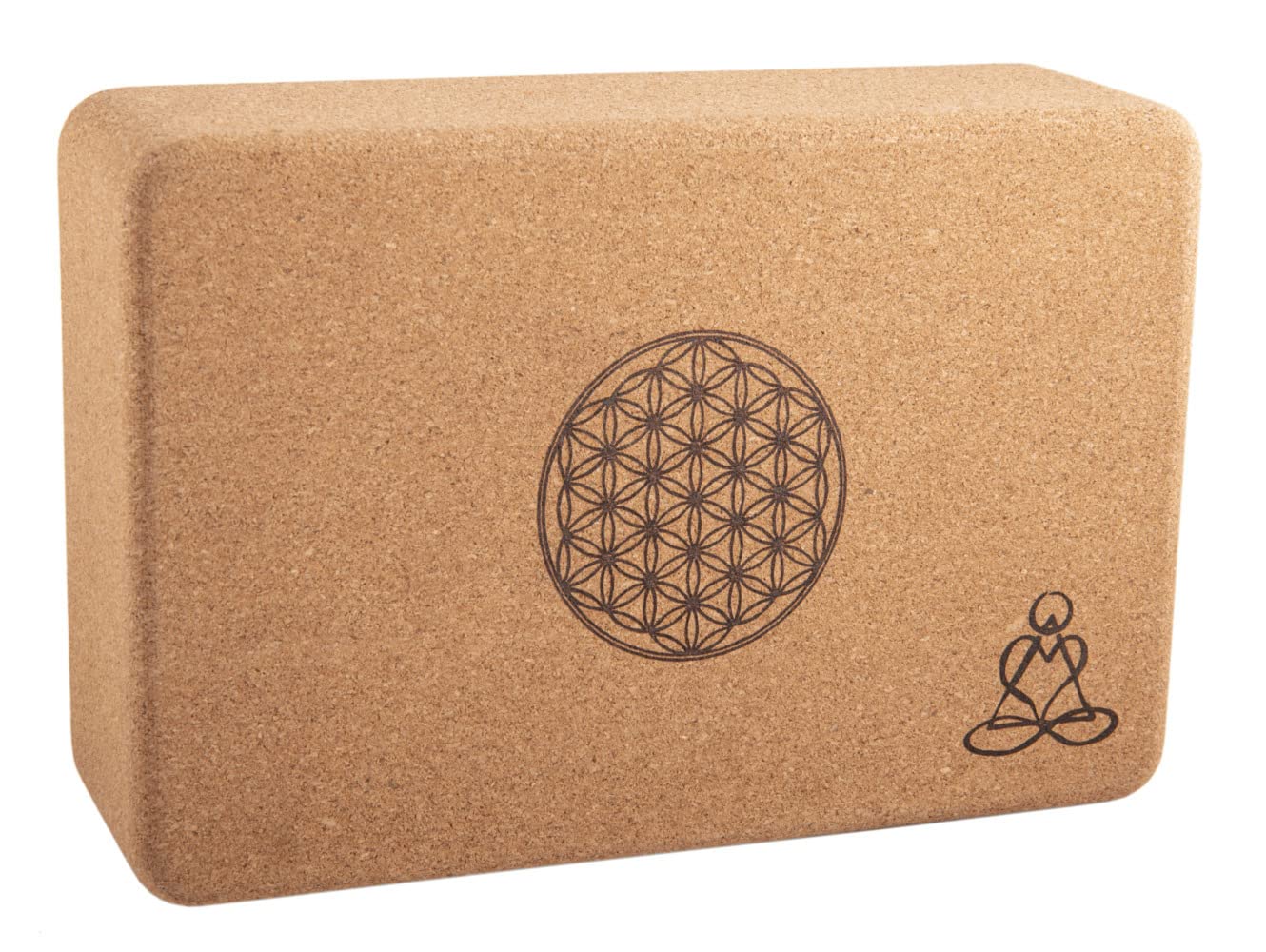 Yogablock aus Kork – Klein, Blume des Lebens und Mandala