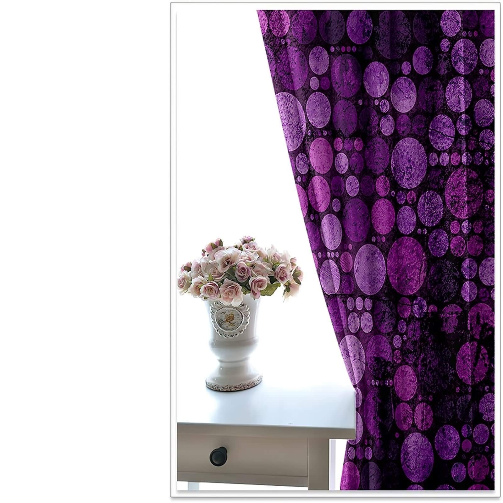 Verdunklungsvorhänge Ösen 2er Set 274x138CM, Gardinen Verdunkelnd Muster Gepunkt Fuchsie Vorhänge Blickdicht Schlafzimmer Wohnzimmer